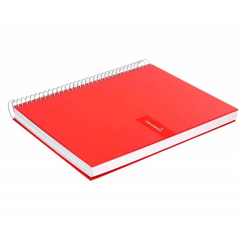 CUADERNO ESPIRAL LIDERPAPEL A5 CRAFTY TAPA FORRADA 80H 90 GR CUADRO 4 MM CON MARGEN COLORES SURTIDOS