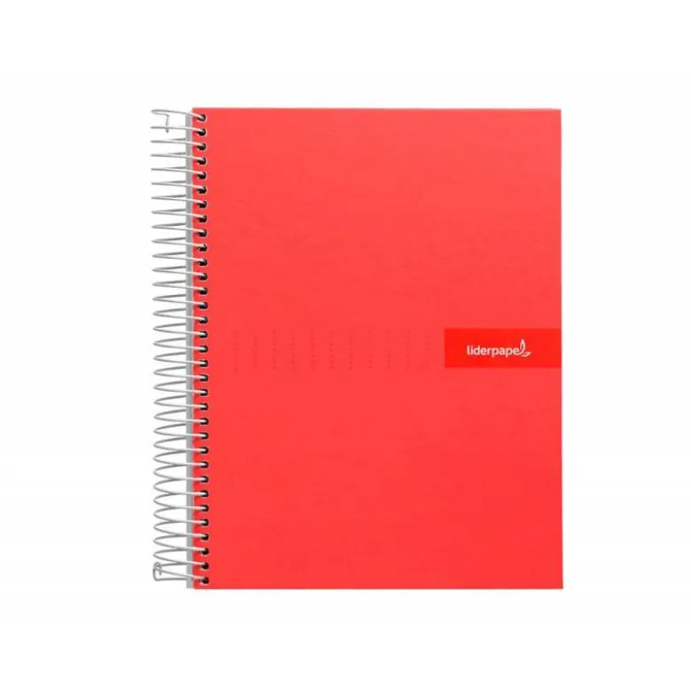 CUADERNO ESPIRAL LIDERPAPEL A5 CRAFTY TAPA FORRADA 80H 90 GR CUADRO 4 MM CON MARGEN COLORES SURTIDOS