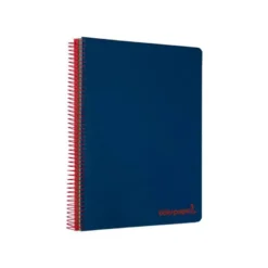 CUADERNO ESPIRAL LIDERPAPEL A5 MICRO WONDER TAPA PLASTICO 120H 90G CUADRO 5MM 5 BANDAS 6 TALADROS COLOR AZUL MARINO