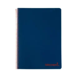 CUADERNO ESPIRAL LIDERPAPEL A5 MICRO WONDER TAPA PLASTICO 120H 90G CUADRO 5MM 5 BANDAS 6 TALADROS COLOR AZUL MARINO
