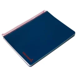 CUADERNO ESPIRAL LIDERPAPEL A5 MICRO WONDER TAPA PLASTICO 120H 90G CUADRO 5MM 5 BANDAS 6 TALADROS COLOR AZUL MARINO