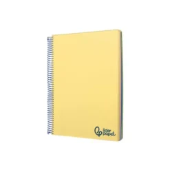 CUADERNO ESPIRAL LIDERPAPEL A7 MICRO WONDER TAPA PLASTICO 100H 90 GR CUADRO 5MM 4 BANDAS COLOR AMARILLO