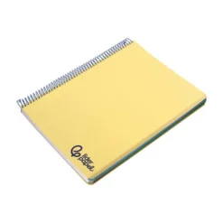 CUADERNO ESPIRAL LIDERPAPEL A7 MICRO WONDER TAPA PLASTICO 100H 90 GR CUADRO 5MM 4 BANDAS COLOR AMARILLO