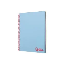 CUADERNO ESPIRAL LIDERPAPEL A7 MICRO WONDER TAPA PLASTICO 100H 90 GR CUADRO 5MM 4 BANDAS COLOR CELESTE