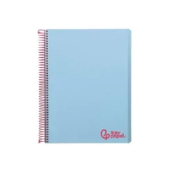 CUADERNO ESPIRAL LIDERPAPEL A7 MICRO WONDER TAPA PLASTICO 100H 90 GR CUADRO 5MM 4 BANDAS COLOR CELESTE