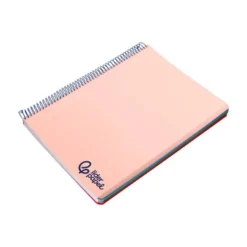 CUADERNO ESPIRAL LIDERPAPEL A7 MICRO WONDER TAPA PLASTICO 100H 90 GR CUADRO 5MM 4 BANDAS COLOR ROSA