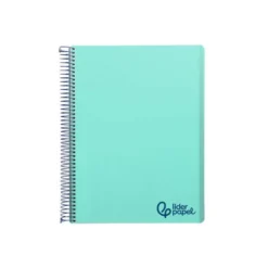 CUADERNO ESPIRAL LIDERPAPEL A7 MICRO WONDER TAPA PLASTICO 100H 90 GR CUADRO 5MM 4 BANDAS VERDE