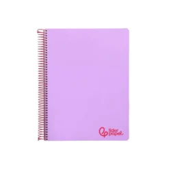 CUADERNO ESPIRAL LIDERPAPEL A7 MICRO WONDER TAPA PLASTICO 100H 90 GR CUADRO 5MM 4 BANDAS COLOR VIOLETA