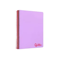 CUADERNO ESPIRAL LIDERPAPEL A7 MICRO WONDER TAPA PLASTICO 100H 90 GR CUADRO 5MM 4 BANDAS COLOR VIOLETA