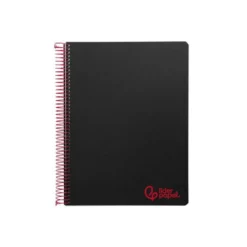 CUADERNO ESPIRAL LIDERPAPEL A7 MICRO WONDER TAPA PLASTICO 100H 90 GR CUADRO 5MM 4 BANDAS COLOR NEGRO