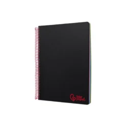 CUADERNO ESPIRAL LIDERPAPEL A7 MICRO WONDER TAPA PLASTICO 100H 90 GR CUADRO 5MM 4 BANDAS COLOR NEGRO