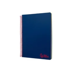 CUADERNO ESPIRAL LIDERPAPEL A7 MICRO WONDER TAPA PLASTICO 100H 90 GR CUADRO 5MM 4 BANDAS COLOR AZUL MARINO