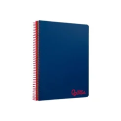 CUADERNO ESPIRAL LIDERPAPEL A7 MICRO WONDER TAPA PLASTICO 100H 90 GR CUADRO 5MM 4 BANDAS COLOR AZUL MARINO