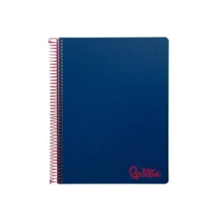 CUADERNO ESPIRAL LIDERPAPEL A7 MICRO WONDER TAPA PLASTICO 100H 90 GR CUADRO 5MM 4 BANDAS COLOR AZUL MARINO