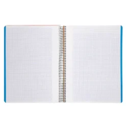CUADERNO ESPIRAL LIDERPAPEL A7 MICRO WONDER TAPA PLASTICO 100H 90 GR CUADRO 5MM 4 BANDAS GRIS