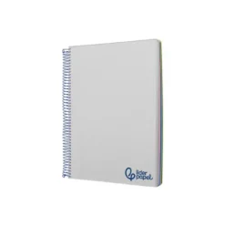 CUADERNO ESPIRAL LIDERPAPEL A7 MICRO WONDER TAPA PLASTICO 100H 90 GR CUADRO 5MM 4 BANDAS GRIS