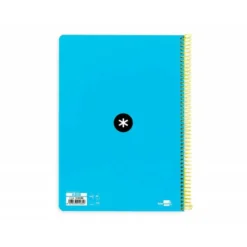 CUADERNO ESPIRAL LIDERPAPEL A4 ANTARTIK TAPA DURA 80H 100GR CUADRO 4MM CON MARGEN COLOR AZUL