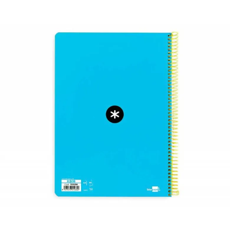CUADERNO ESPIRAL LIDERPAPEL A4 ANTARTIK TAPA DURA 80H 100GR CUADRO 4MM CON MARGEN COLOR AZUL