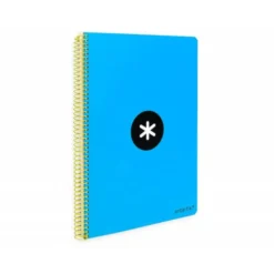 CUADERNO ESPIRAL LIDERPAPEL A4 ANTARTIK TAPA DURA 80H 100GR CUADRO 4MM CON MARGEN COLOR AZUL
