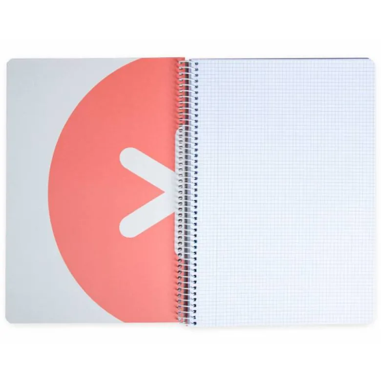 CUADERNO ESPIRAL LIDERPAPEL A4 ANTARTIK TAPA DURA 80H 100GR CUADRO 4MM CON MARGEN COLOR CORAL
