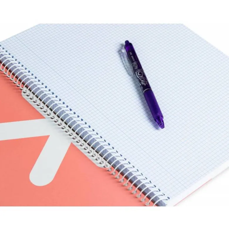CUADERNO ESPIRAL LIDERPAPEL A4 ANTARTIK TAPA DURA 80H 100GR CUADRO 4MM CON MARGEN COLOR CORAL