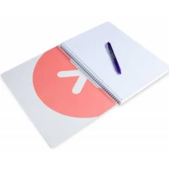 CUADERNO ESPIRAL LIDERPAPEL A4 ANTARTIK TAPA DURA 80H 100GR CUADRO 4MM CON MARGEN COLOR CORAL