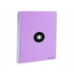 CUADERNO ESPIRAL LIDERPAPEL A4 ANTARTIK TAPA DURA 80H 100GR CUADRO 4MM CON MARGEN COLOR LAVANDA