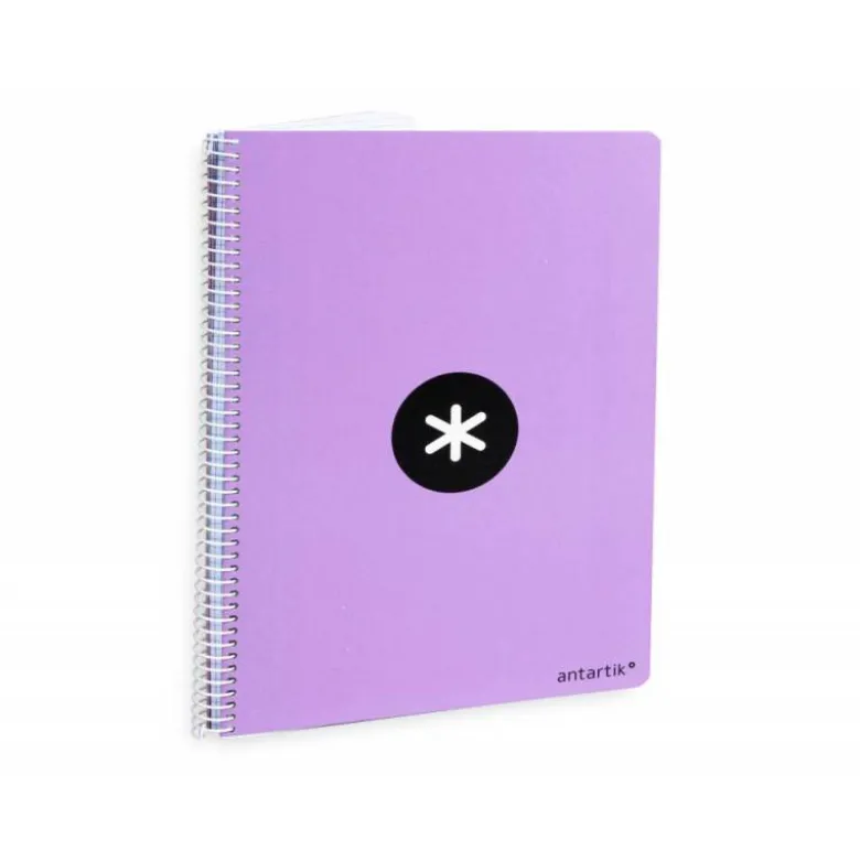 CUADERNO ESPIRAL LIDERPAPEL A4 ANTARTIK TAPA DURA 80H 100GR CUADRO 4MM CON MARGEN COLOR LAVANDA