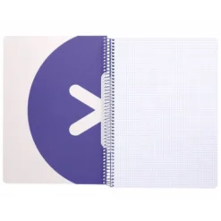 CUADERNO ESPIRAL LIDERPAPEL A4 ANTARTIK TAPA DURA 80H 100GR CUADRO 4MM CON MARGEN COLOR LAVANDA