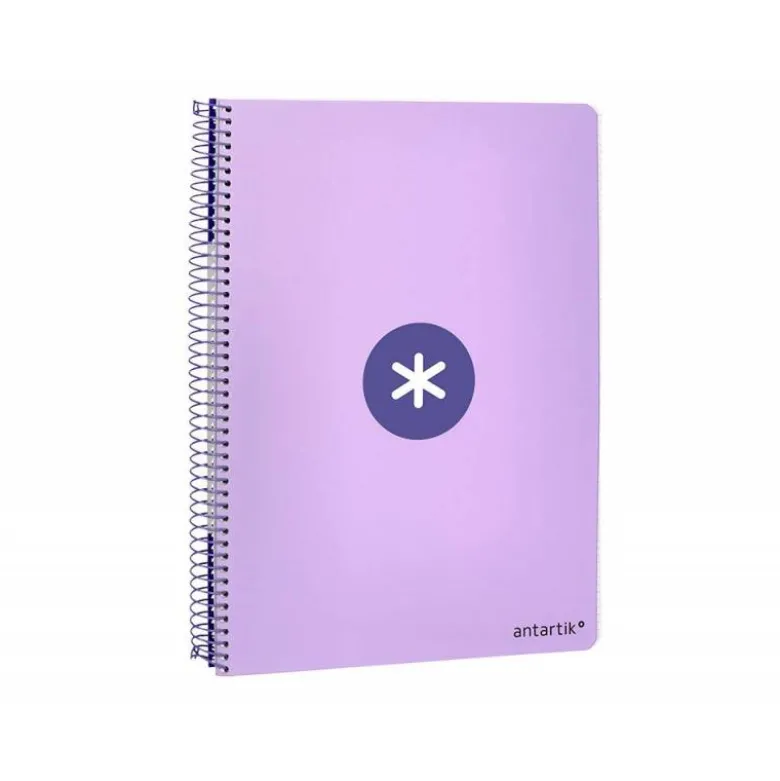 CUADERNO ESPIRAL LIDERPAPEL A4 ANTARTIK TAPA DURA 80H 100GR CUADRO 4MM CON MARGEN COLOR LAVANDA
