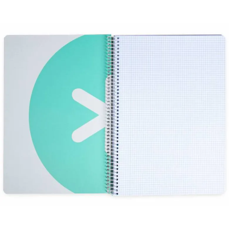 CUADERNO ESPIRAL LIDERPAPEL A4 ANTARTIK TAPA DURA 80H 100GR CUADRO 4MM CON MARGEN COLOR MENTA