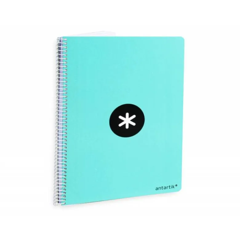 CUADERNO ESPIRAL LIDERPAPEL A4 ANTARTIK TAPA DURA 80H 100GR CUADRO 4MM CON MARGEN COLOR MENTA