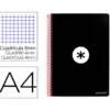 CUADERNO ESPIRAL LIDERPAPEL A4 ANTARTIK TAPA DURA 80H 100GR CUADRO 4MM CON MARGEN COLOR NEGRO