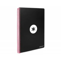 CUADERNO ESPIRAL LIDERPAPEL A4 ANTARTIK TAPA DURA 80H 100GR CUADRO 4MM CON MARGEN COLOR NEGRO