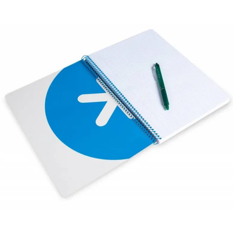 CUADERNO ESPIRAL LIDERPAPEL A4 ANTARTIK TAPA DURA 80H 100GR CUADRO 4MM CON MARGEN COLOR ROJO