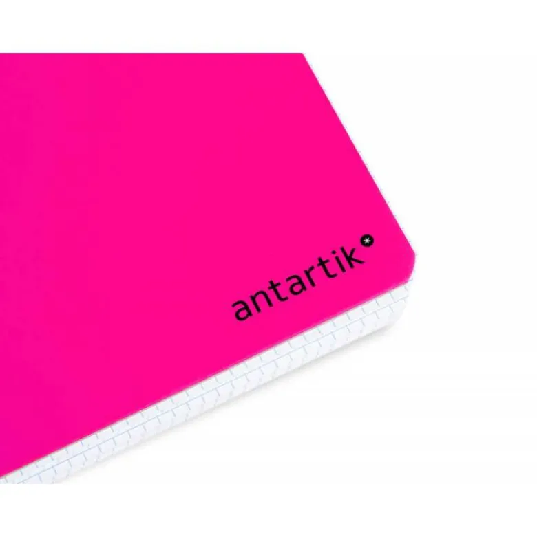CUADERNO ESPIRAL LIDERPAPEL A4 ANTARTIK TAPA DURA 80H 100GR CUADRO 4MM CON MARGEN COLOR ROSA FLUOR