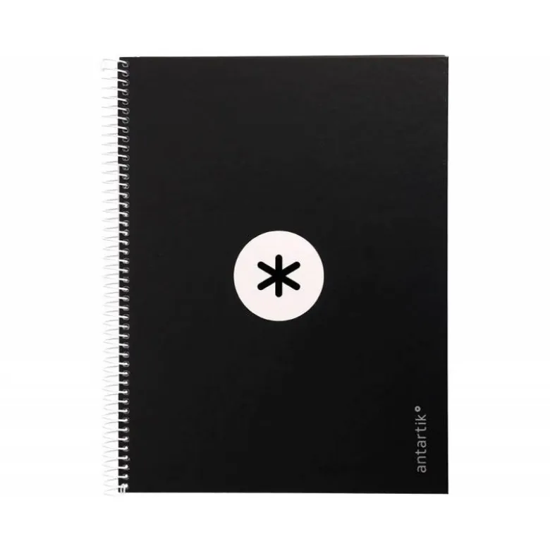 CUADERNO ESPIRAL LIDERPAPEL DIN A4 MICRO ANTARTIK CUADRICULADO 5 MM COLOR NEGRO 80H