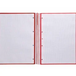 CUADERNO ESPIRAL LIDERPAPEL DIN A4 MICRO ANTARTIK CUADRICULADO 5 MM COLOR ROJO 80H