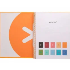 CUADERNO ESPIRAL LIDERPAPEL DIN A4 MICRO ANTARTIK CUADRICULADO 5 MM COLOR AMARILLO 80H