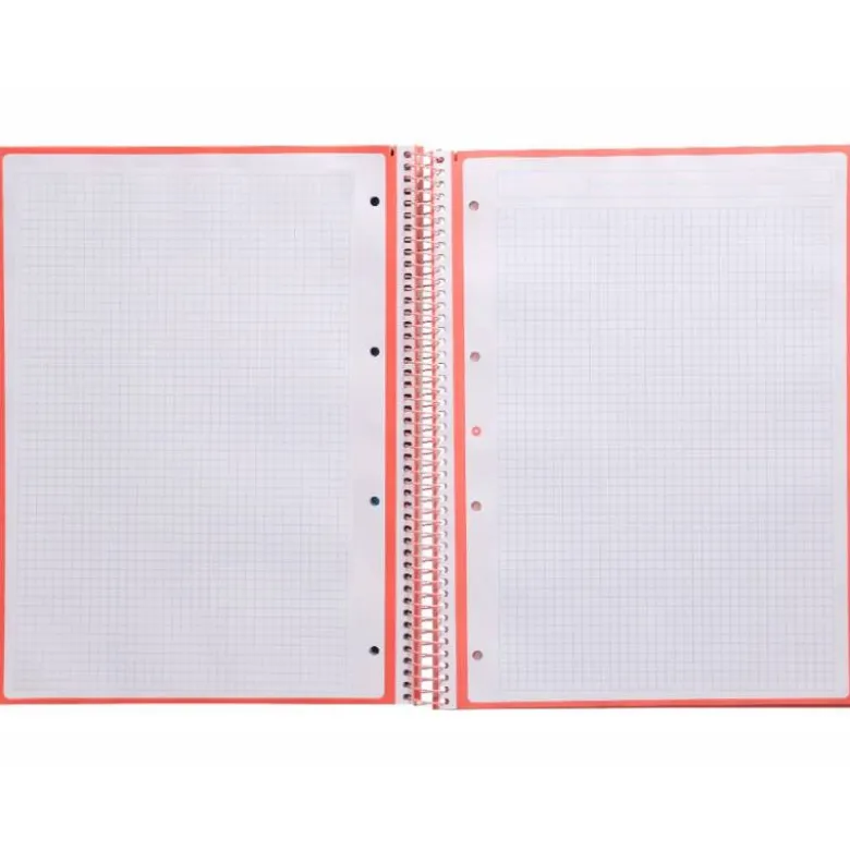 CUADERNO ESPIRAL LIDERPAPEL DIN A4 MICRO ANTARTIK CUADRICULADO 5 MM COLOR ROSA 80H