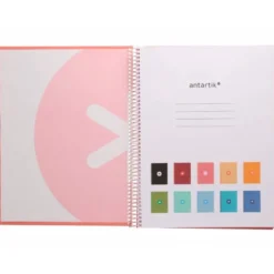 CUADERNO ESPIRAL LIDERPAPEL DIN A4 MICRO ANTARTIK CUADRICULADO 5 MM COLOR ROSA 80H