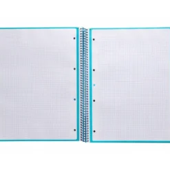 Cuaderno espiral liderpapel a4 micro antartik tapa forrada 80h 90 gr cuadro 5mm 1 banda 4 taladros turquesa