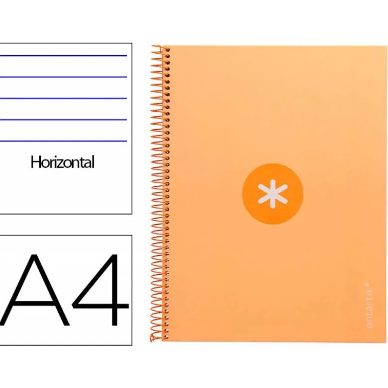 CUADERNO ESPIRAL LIDERPAPEL DIN A4 MICRO ANTARTIK RAYADO HORIZONTAL COLOR AMARILLO 80H
