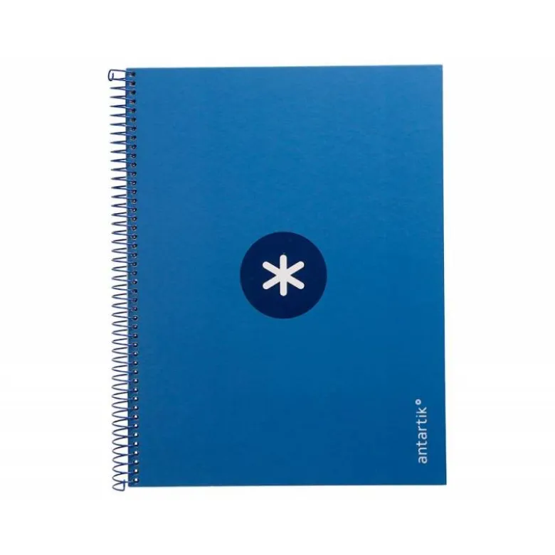 Cuaderno espiral liderpapel a4 micro antartik tapa forrada80h 90 gr horizontal 1 banda 4 taladros azul oscuro