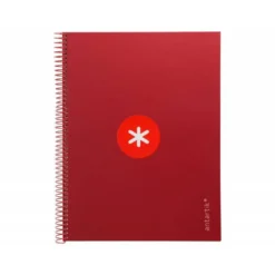 CUADERNO ESPIRAL LIDERPAPEL DIN A4 MICRO ANTARTIK RAYADO HORIZONTAL COLOR ROJO 80H