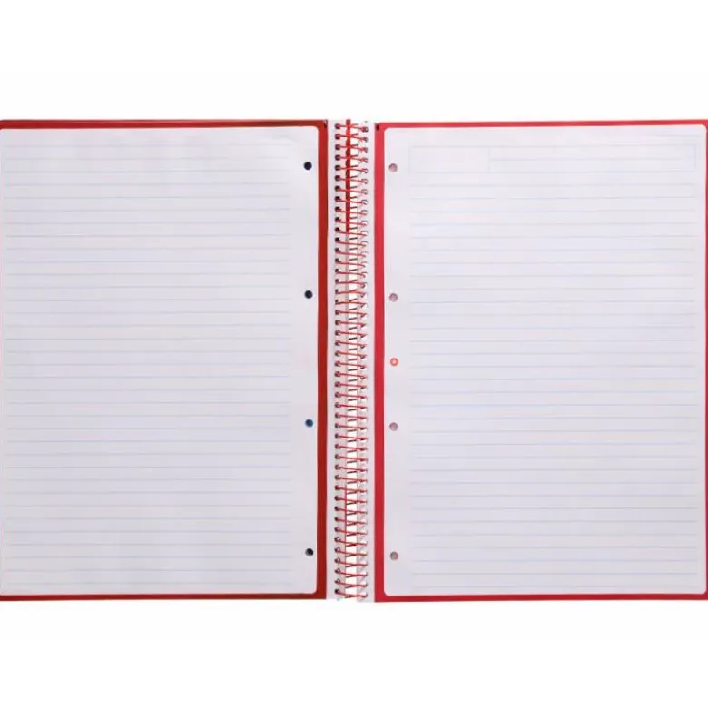 CUADERNO ESPIRAL LIDERPAPEL DIN A4 MICRO ANTARTIK RAYADO HORIZONTAL COLOR ROJO 80H