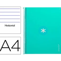 CUADERNO ESPIRAL LIDERPAPEL DIN A4 MICRO ANTARTIK RAYADO HORIZONTAL COLOR VERDE 80H