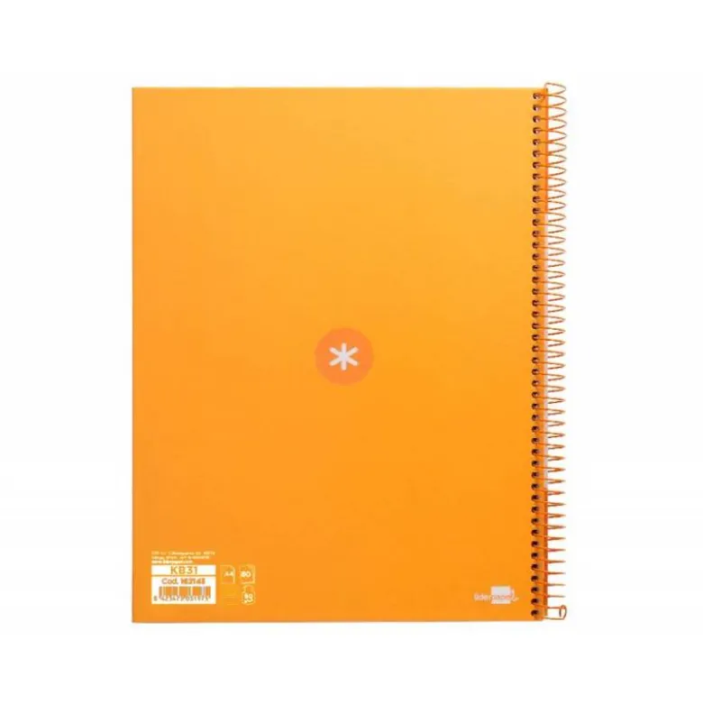 CUADERNO ESPIRAL LIDERPAPEL DIN A4 MICRO ANTARTIK RAYADO HORIZONTAL COLOR AMARILLO 80H