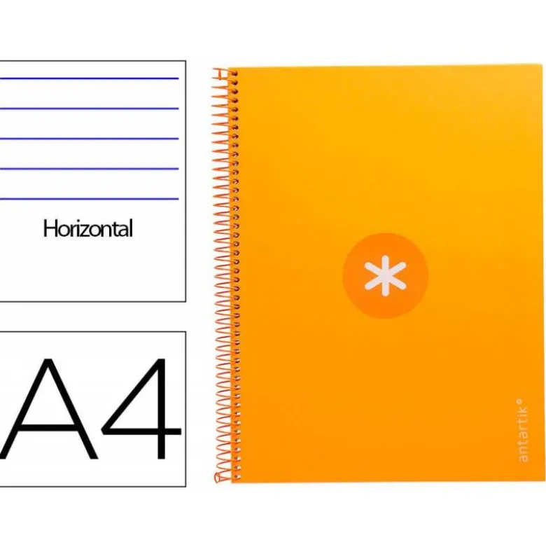 CUADERNO ESPIRAL LIDERPAPEL DIN A4 MICRO ANTARTIK RAYADO HORIZONTAL COLOR AMARILLO 80H