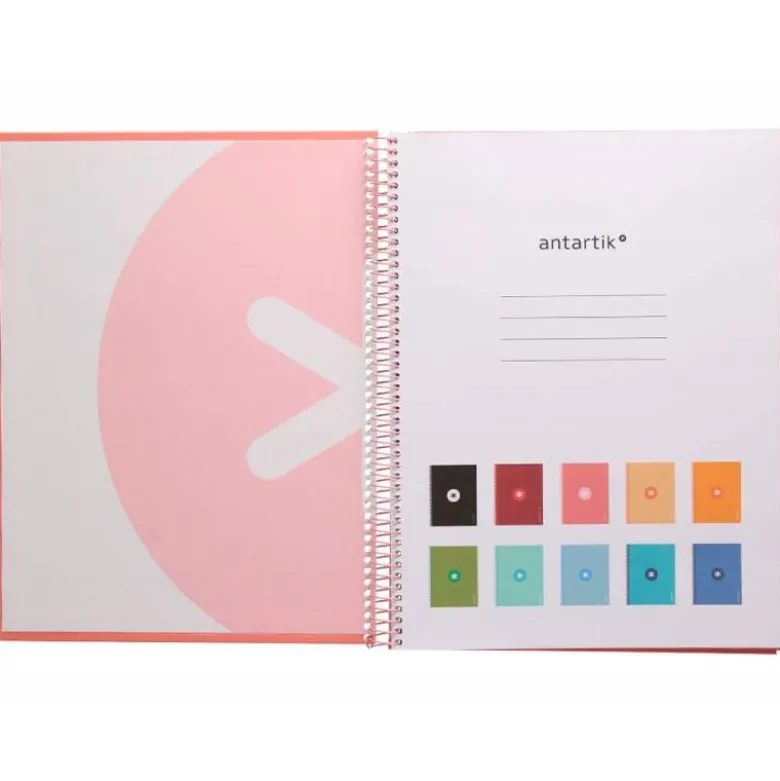 CUADERNO ESPIRAL LIDERPAPEL DIN A4 MICRO ANTARTIK RAYADO HORIZONTAL COLOR ROSA 80H